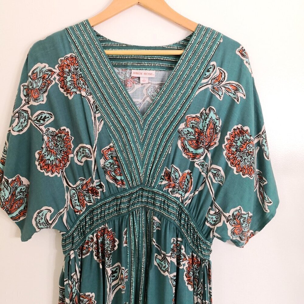 NWOT Knox Rose Boho Floral V Neck Flowy Dress Size S - Picture 2 of 5